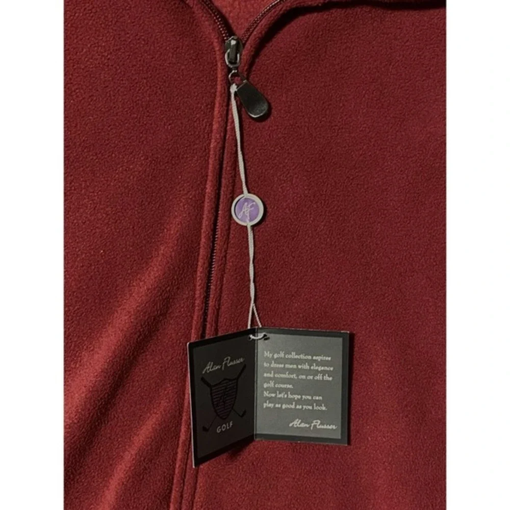 Alan‎ Flusser Golf XXL Vest Full Zip Sleeveless Sweater Menswear Maroon NWT